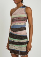 Missoni Striped Ruched Metallic-knit Mini Dress Multi Multi