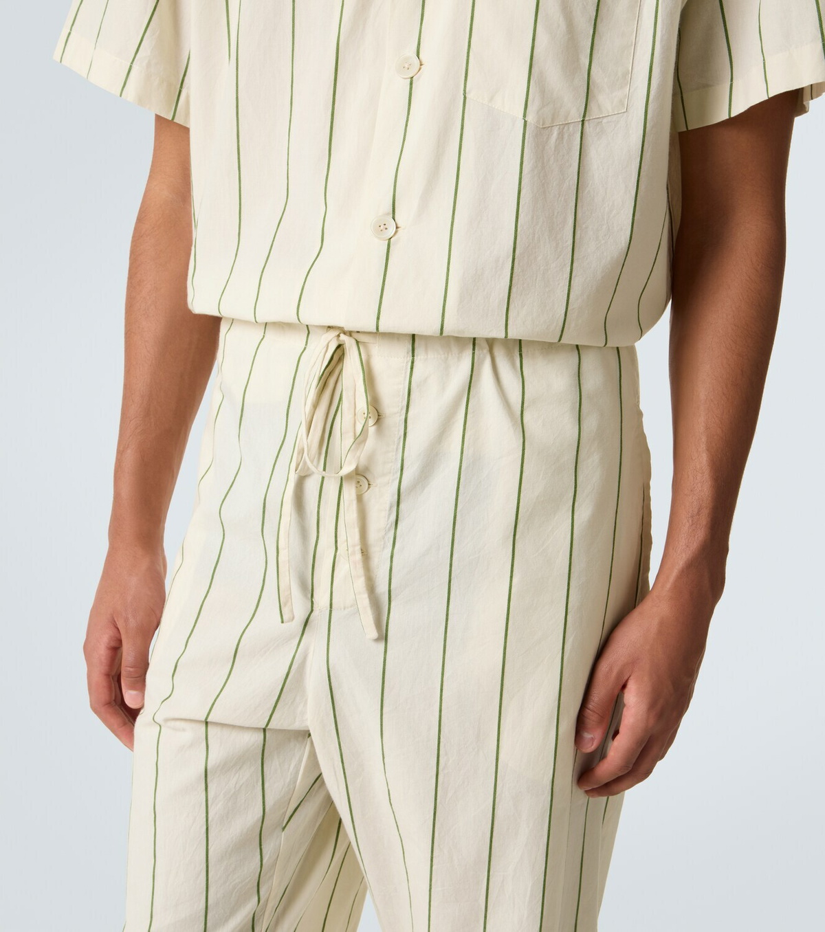 Bode Celery striped cotton pajama pants