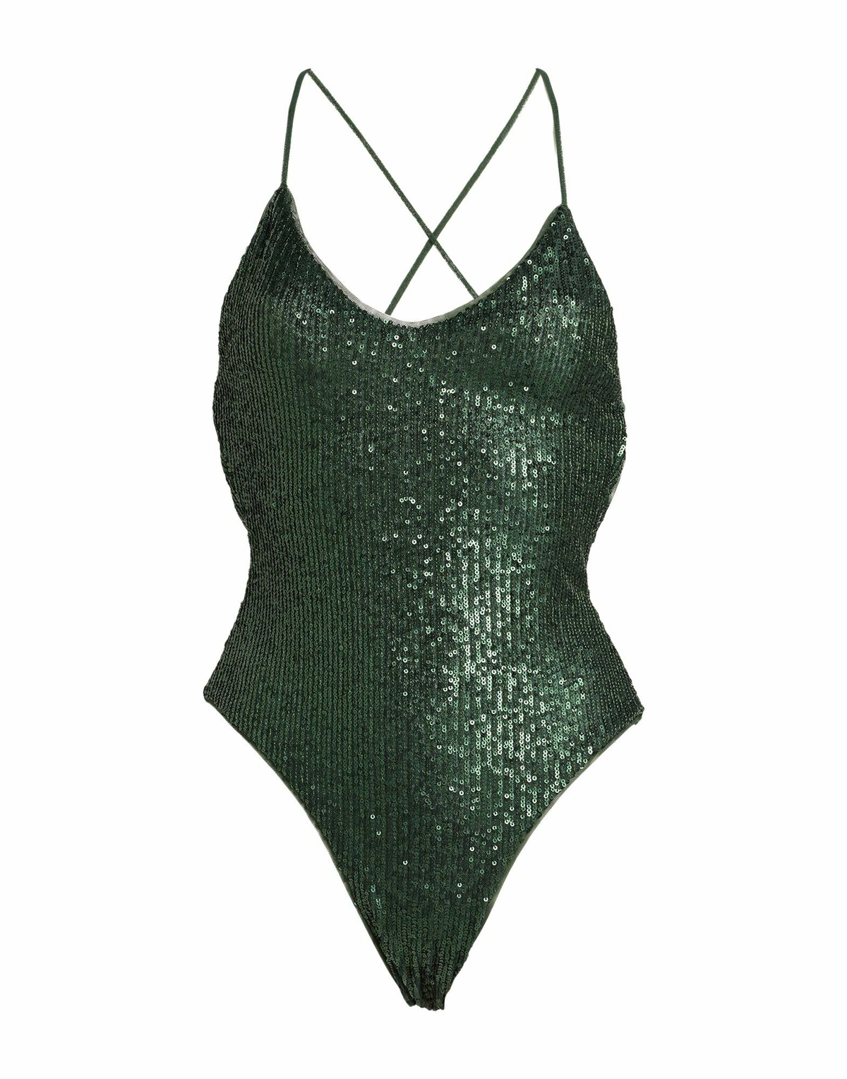 Norma Kamali Womens Bodysuit Dark in Green