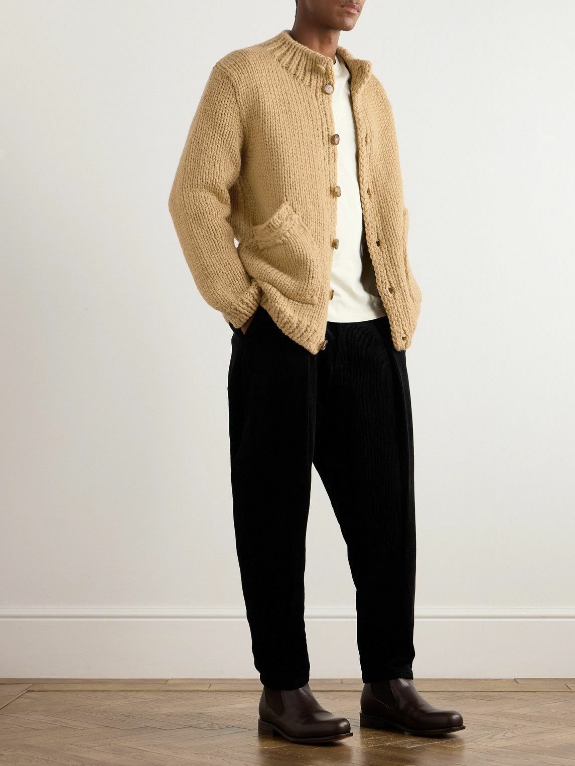 Federico Curradi - Ribbed Wool Cardigan - Neutrals