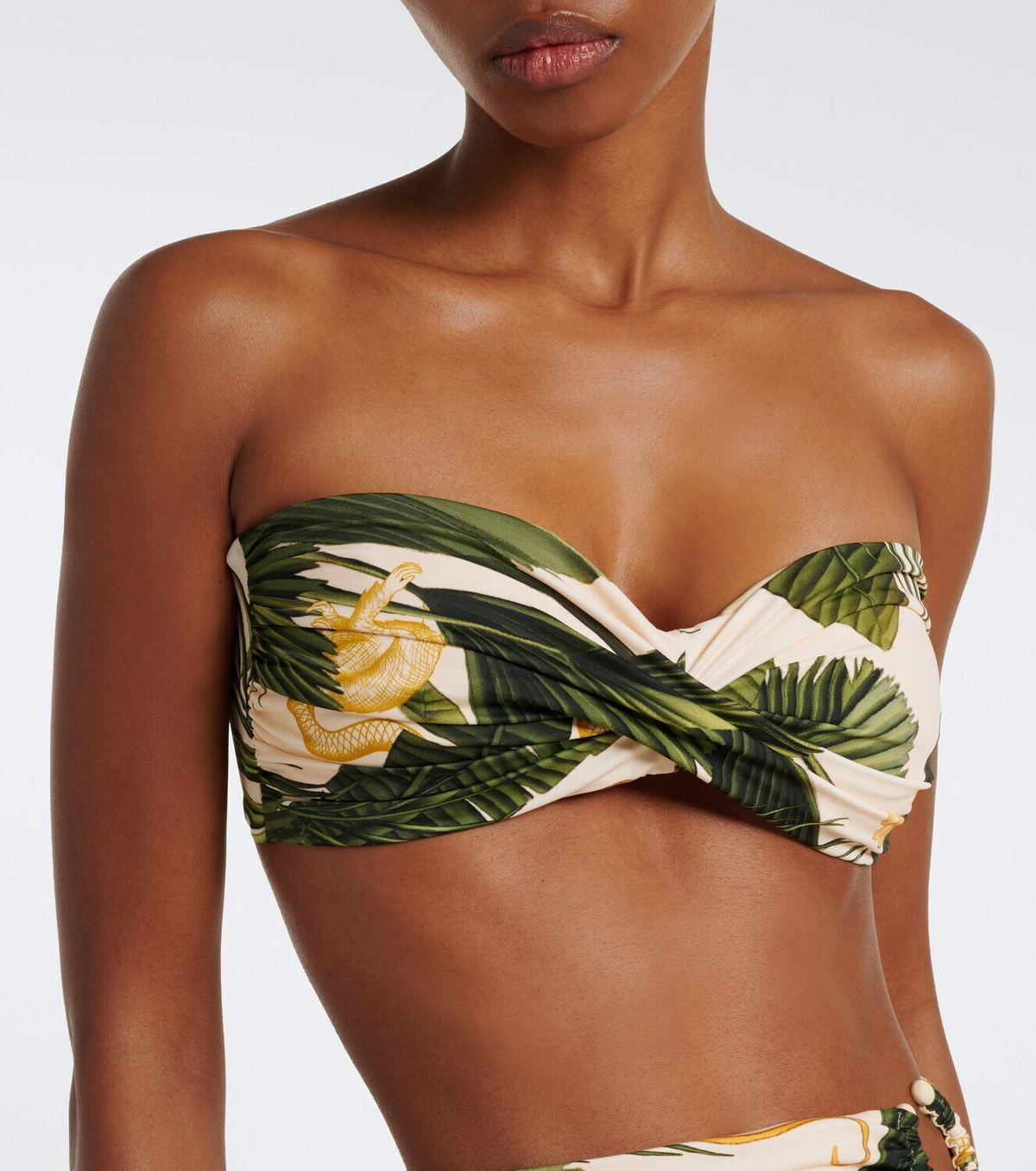 Johanna Ortiz Printed bandeau bikini top