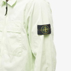 Stone Island Men's Supima Cotton Twill Stretch-TC Zip Shirt Jacket in Light Green