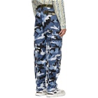 Valentino Blue Camouflage Cargo Trousers