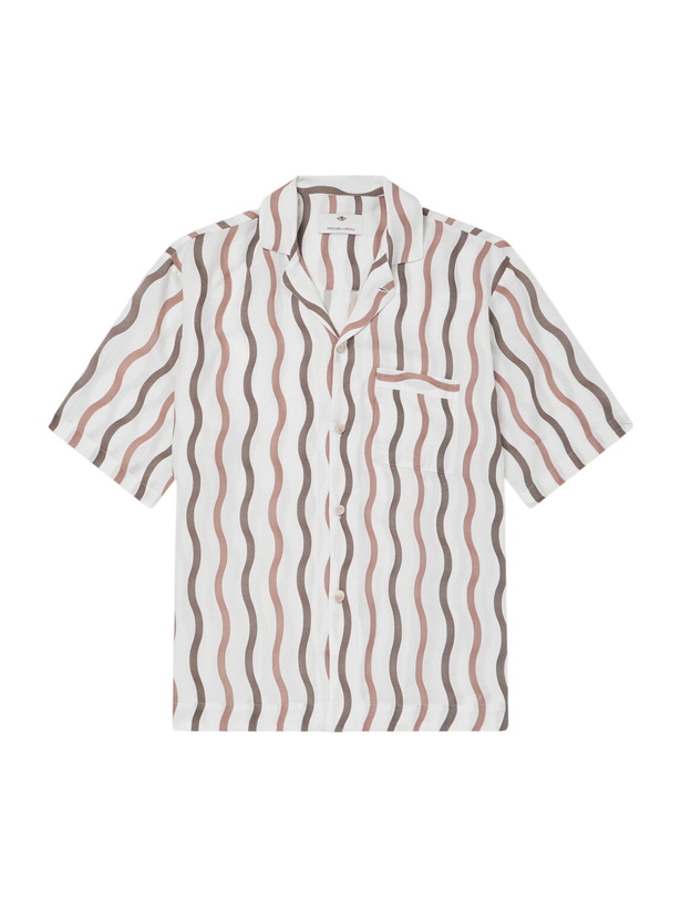 Photo: Frescobol Carioca - La Marzocco Striped Tencel® and Linen-Blend Pyjama Shirt - Neutrals