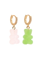 Crystal Haze Fizzy Nostalgia Bear 18kt Gold-plated Hoop Earrings - Green - One Size