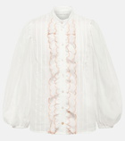 Zimmermann - Jude embroidered ramie blouse