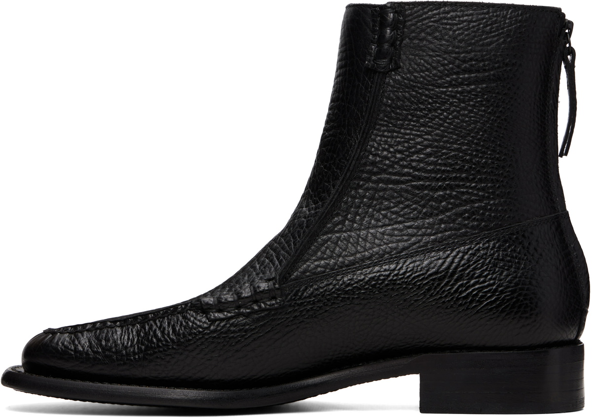 HEREU Black Quadra Grainy Boots