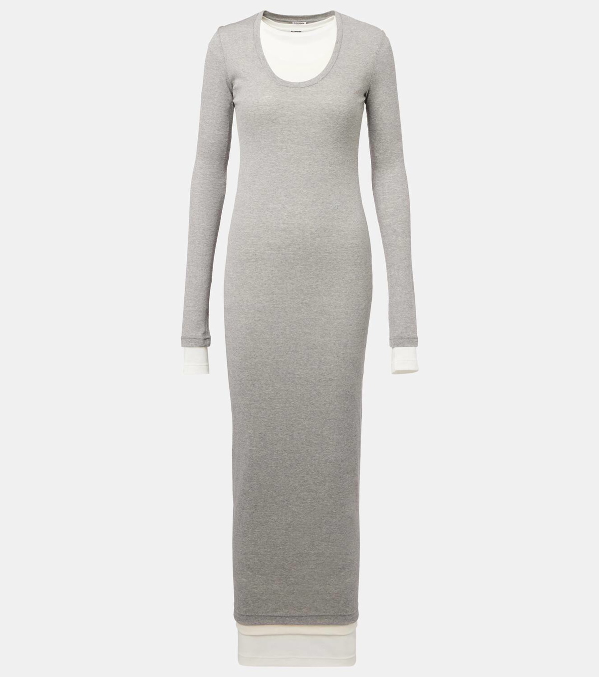 Jil Sander Layered cotton jersey maxi dress