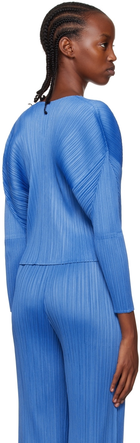 Pleats Please Issey Miyake Blue Monthly Colors August Cardigan