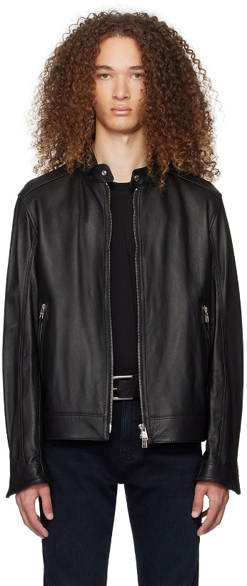 Photo: BOSS Black Zip Leather Jacket