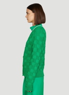 Intrecciato Knit Cardigan in Green