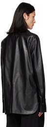 Ferragamo Black Paneled Leather Shirt