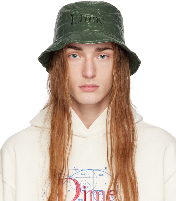 Photo: Dime Khaki Quilted Outline Bucket Hat
