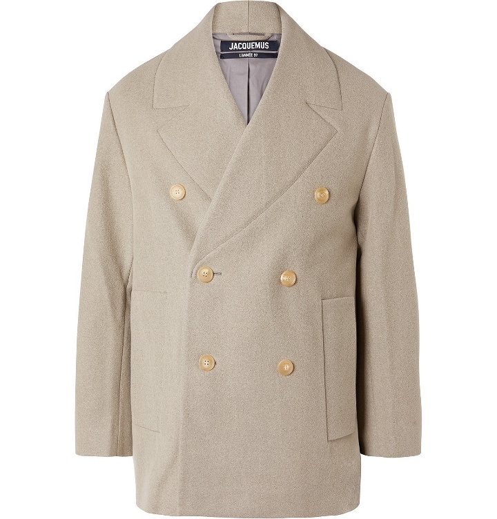 Photo: Jacquemus - Caban Double-Breasted Virgin Wool-Blend Blazer - Brown
