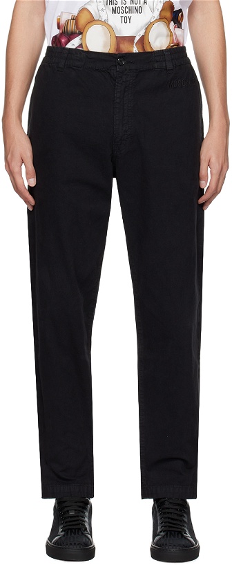 Photo: Moschino Black Embroidered Trousers