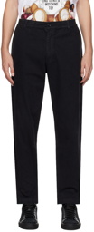 Moschino Black Embroidered Trousers
