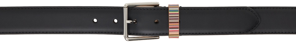 Photo: Paul Smith Black Signature Stripe Keeper Leather Belt