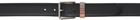 Paul Smith Black Signature Stripe Keeper Leather Belt