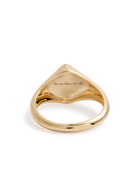 Yvonne Leon Baby Chevalière Marquise 9kt Gold Pinky Ring Green