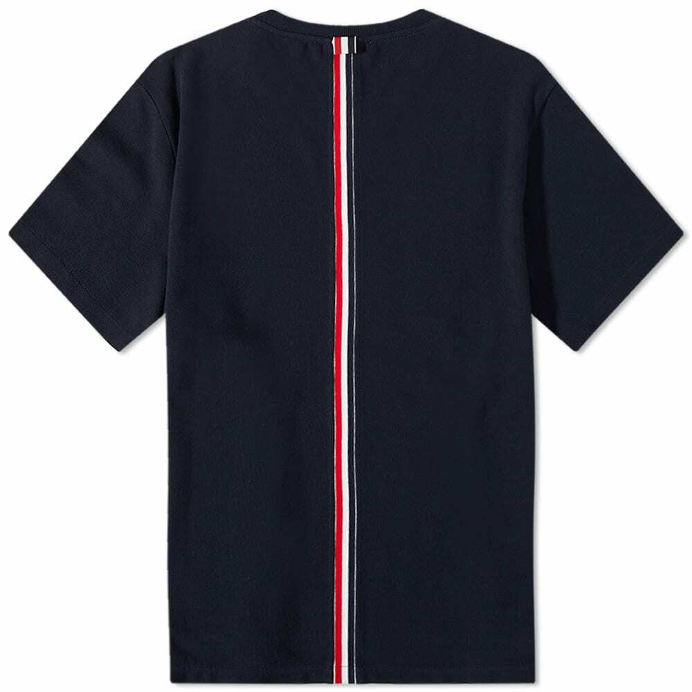 Thom Browne Men's Back Stripe Pique T-Shirt in Navy Thom Browne