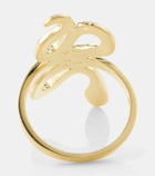 Ileana Makri 18kt gold ring with emeralds