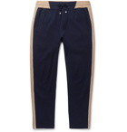 Brunello Cucinelli - Slim-Fit Tapered Striped Cotton-Blend Jersey Sweatpants - Blue