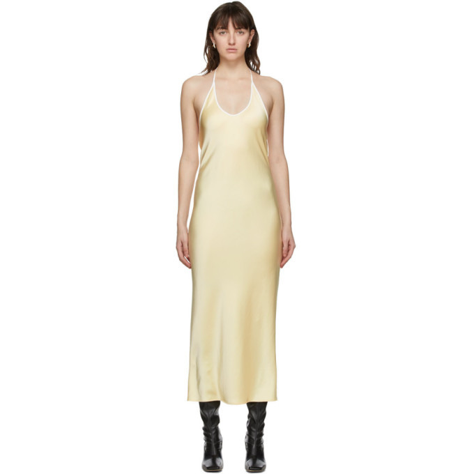Georgia Alice Off-White Bias Cut Halter Dress Georgia Alice