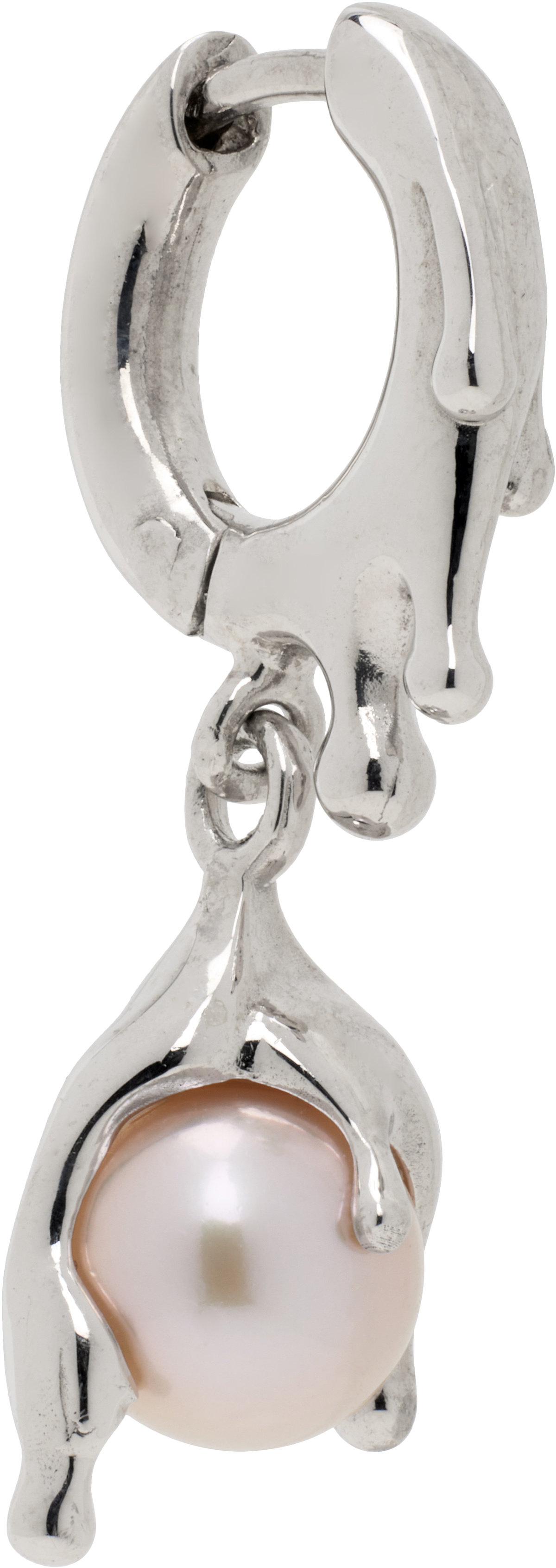 Alan Crocetti Silver Nano Pearl Melt Single Earring