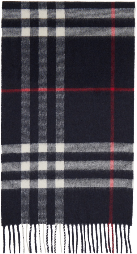 Photo: Burberry Navy Check Cashmere Scarf