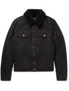 SAINT LAURENT - Slim-Fit Shearling-Lined Denim Jacket - Black