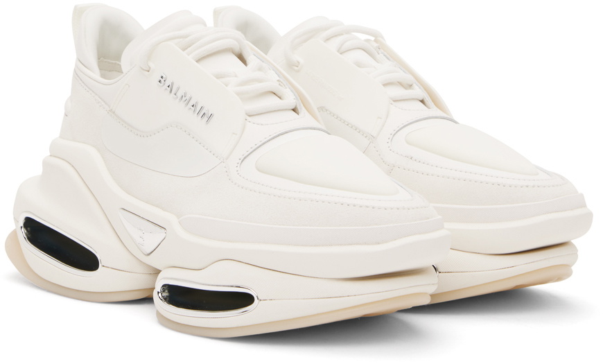 Balmain White B-Bold Sneakers Balmain