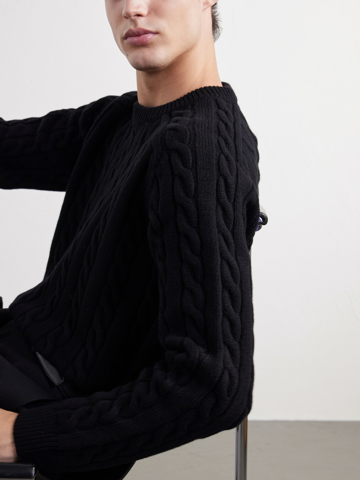 TOTEME - Cable-Knit Wool Sweater - Black