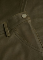 Skiim Brigitta Slim Flared-leg Stretch-suede and Leather Trousers Khaki