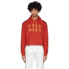 Pyer Moss Red Cropped Logo Hoodie