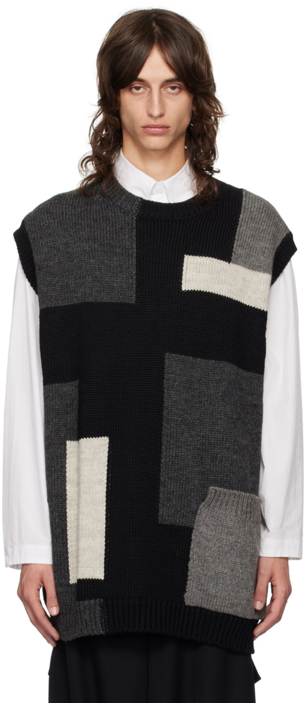 YOHJI YAMAMOTO Black Intarsia Vest