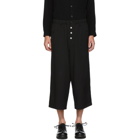 Yohji Yamamoto Black Wool Button Trousers