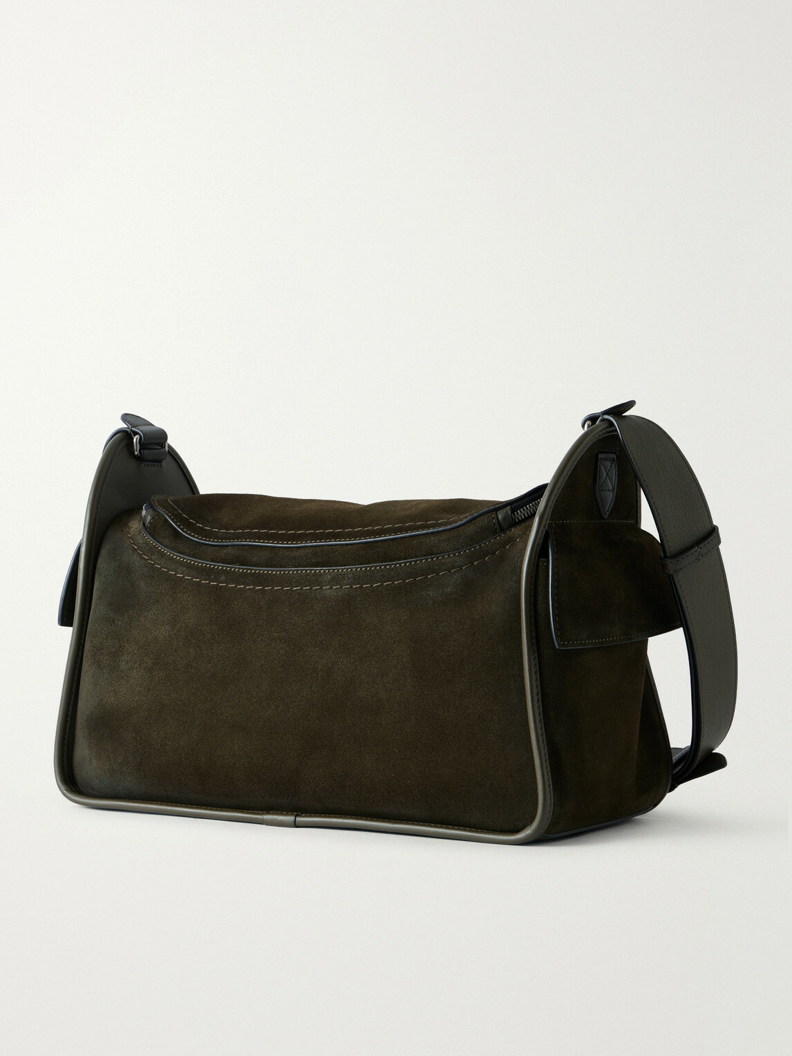 Berluti - Périple Barrel Leather-Trimmed Suede Messenger Bag