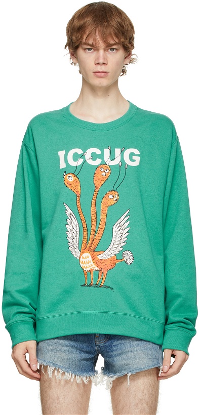 Photo: Gucci Green Freya Hartas Edition 'ICCUG' Sweatshirt