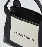 Balenciaga - Cabas leather-trimmed canvas tote bag