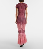 The Attico Sheer lace and mesh maxi dress