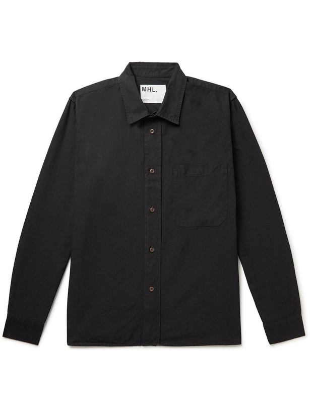 Photo: Margaret Howell - MHL Painters Cotton Oxford Shirt - Black