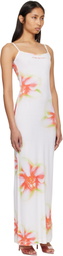 Casablanca Off-White Glitch Orchid Soft Ribbed Maxi Dress