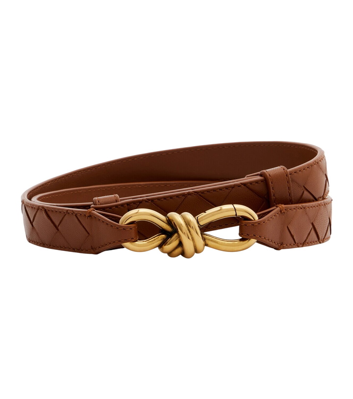 Photo: Bottega Veneta Andiamo Intrecciato leather belt