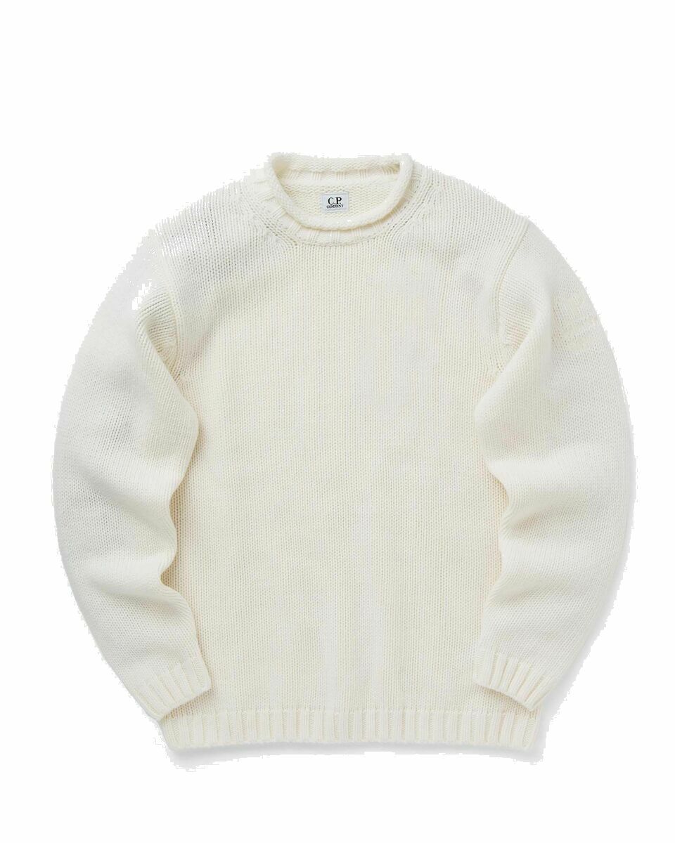 Photo: C.P. Company Lambswool Grs Boxy Mock Neck Knit White - Mens - Pullovers