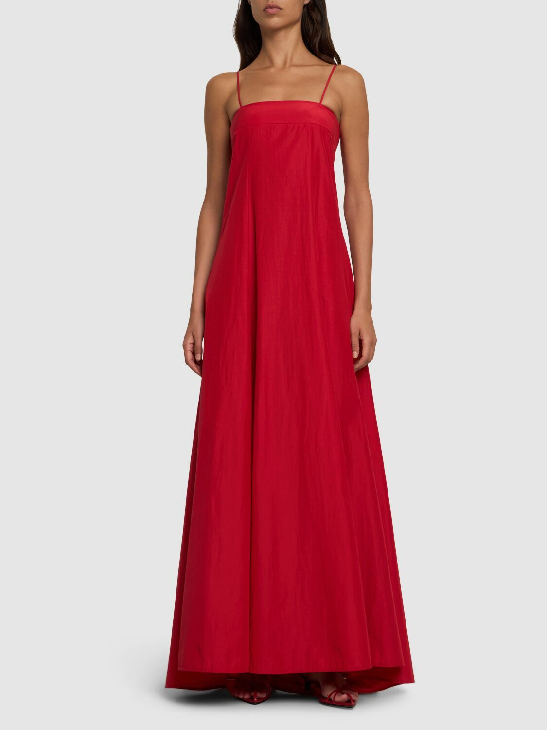 forte forte red dress Forte Forte satin-finish Gathered Dress | Red