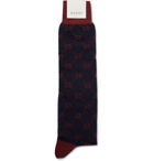 Gucci - Logo-Jacquard Alpaca-Blend Socks - Men - Navy