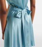 Dôen Junia lace-trimmed silk satin minidress