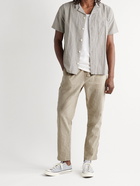 Folk - Tapered Crinkled Linen and Cotton-Blend Trousers - Neutrals