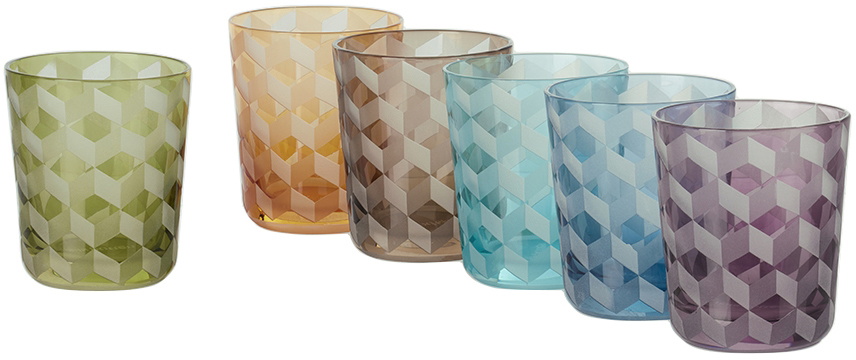 POLSPOTTEN Multicolor Blocks Tumbler Set