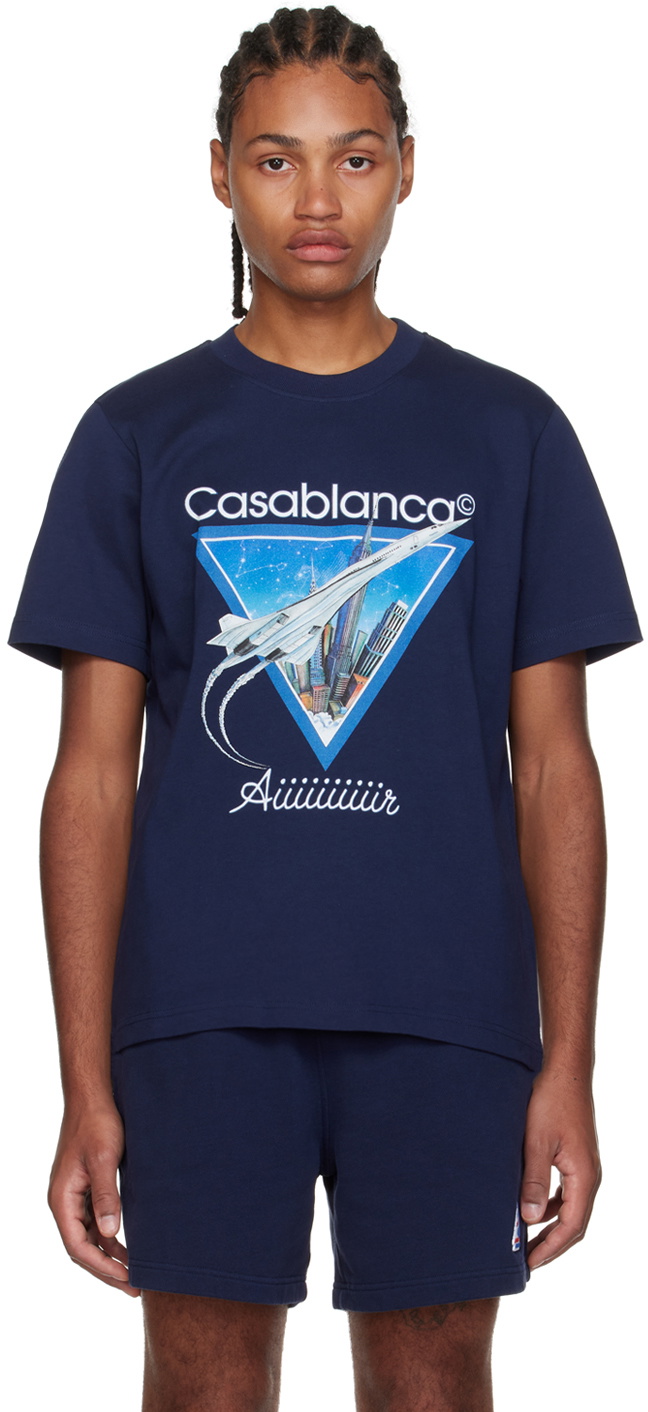 Casablanca Navy 'Aiiiiir' T-Shirt Casablanca